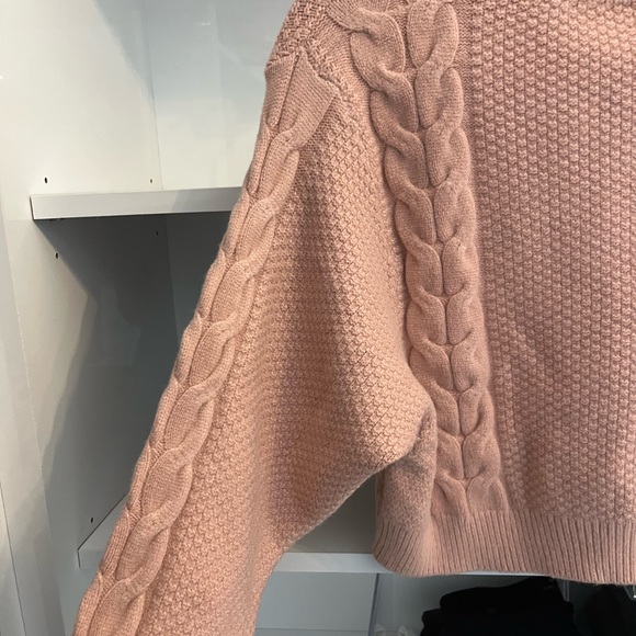Pale Pink Soft Feel Cable Knit Sweater - Picture 2 of 4